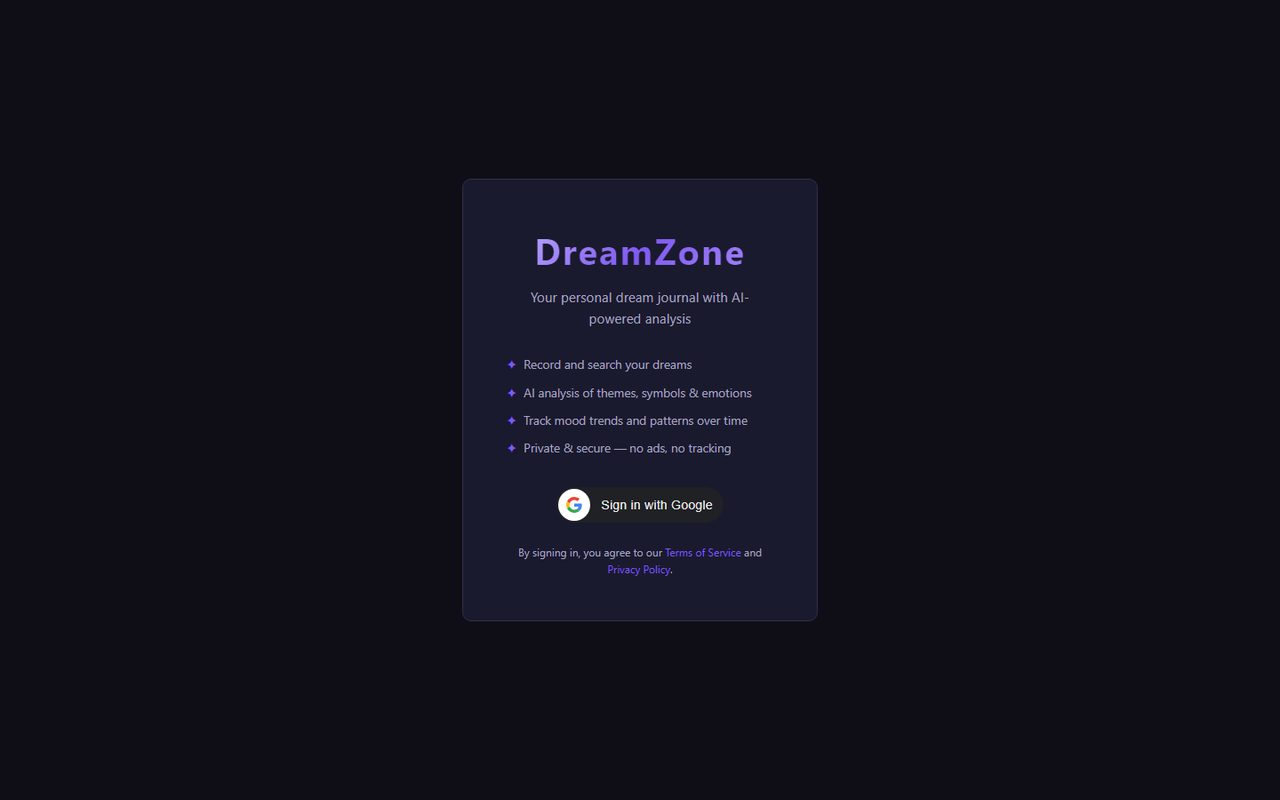 DreamZone dream journal